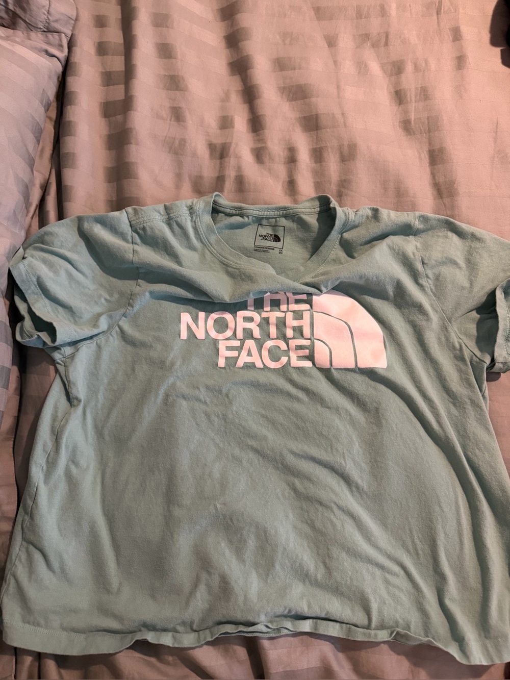 The North Face Light Mint Crew Neck Tee with Printed Logo